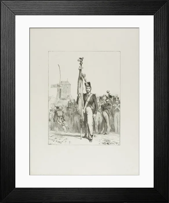 Framed Print : Light Infantry, Standard-Bearer, 1830–33. Creator: Auguste Raffet Framed Print : Light Infantry, Standard-Bearer, 1830–33. Creator: Auguste Raffet