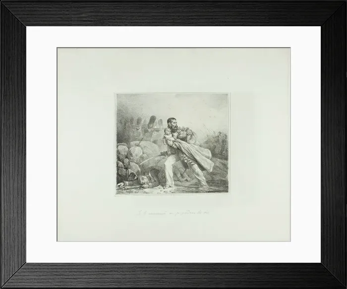 Framed Print : I Will Save Him or Perish, 1825. Creator: Auguste Raffet Framed Print : I Will Save Him or Perish, 1825. Creator: Auguste Raffet