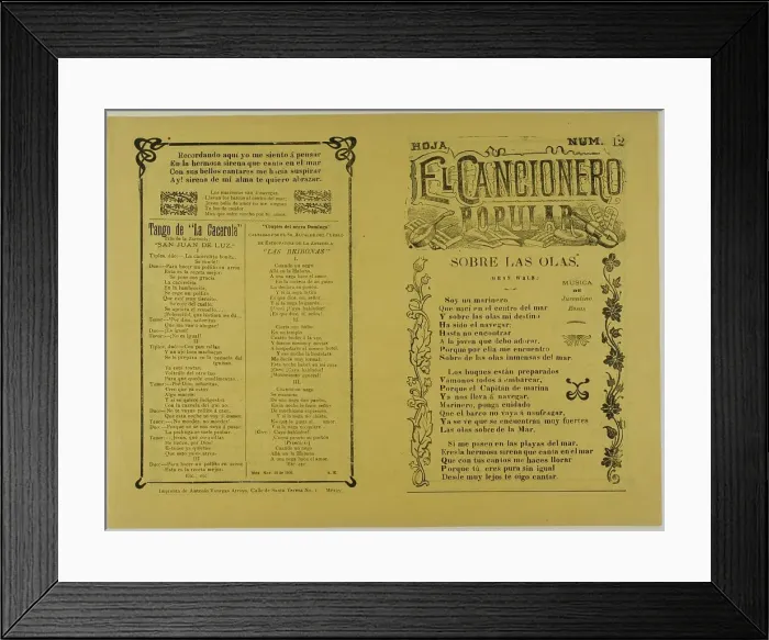 Framed Print : El cancionero popular, hoja num. 12 (The Popular Songbook, Sheet No. 12), n.d. Creator: Unknown Framed Print : El cancionero popular, hoja num. 12 (The Popular Songbook, Sheet No. 12), n.d. Creator: Unknown