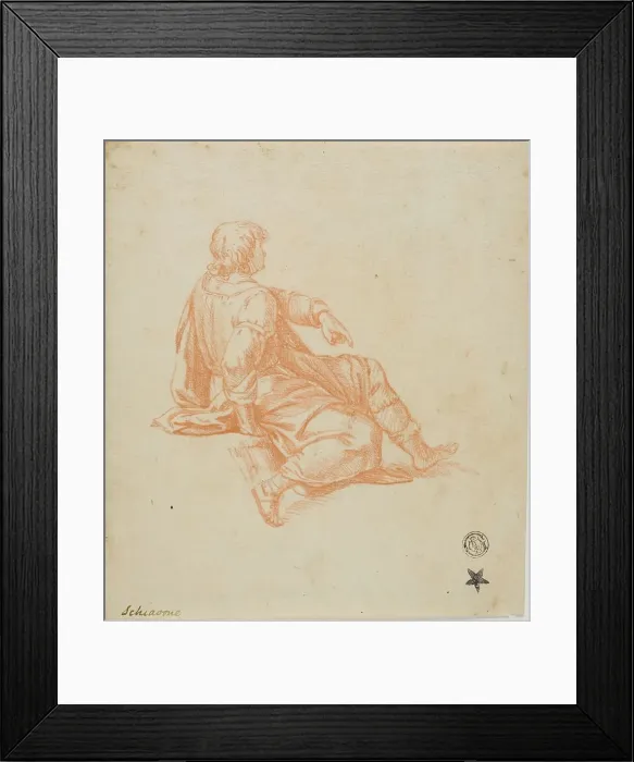 Framed Print : Seated Youth in Profile, 18th century. Creators: Unknown, Andrea Schiavone Framed Print : Seated Youth in Profile, 18th century. Creators: Unknown, Andrea Schiavone