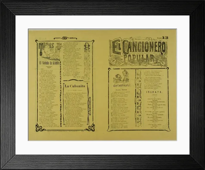 Framed Print : El cancionero popular, num. 13 (The Popular Songbook, no. 13), n.d. Creator: Unknown Framed Print : El cancionero popular, num. 13 (The Popular Songbook, no. 13), n.d. Creator: Unknown
