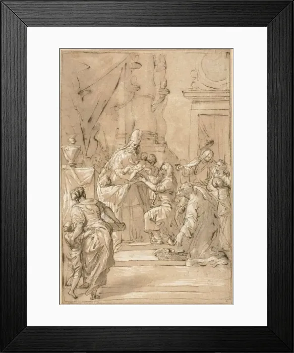 Framed Print : Presentation in the Temple, c.1710. Creator: Pietro da Pietri Framed Print : Presentation in the Temple, c.1710. Creator: Pietro da Pietri