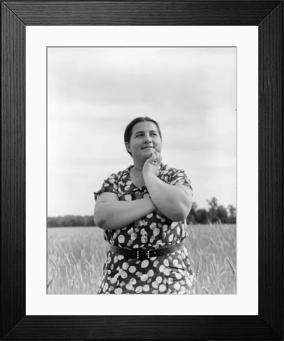 Framed Print : Jewish-American farm mother, Mrs. Cohen, wife of the farm manager, Hightstown, New Jersey, 1936. Creator: Dorothea Lange Framed Print : Jewish-American farm mother, Mrs. Cohen, wife of the farm manager, Hightstown, New Jersey, 1936. Creator: Dorothea Lange