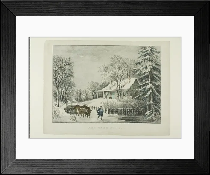 Framed Print : The Snow Storm, c.1864. Creators: Unknown, Nathaniel Currier, James Merritt Ives, Currier and Ives Framed Print : The Snow Storm, c.1864. Creators: Unknown, Nathaniel Currier, James Merritt Ives, Currier and Ives