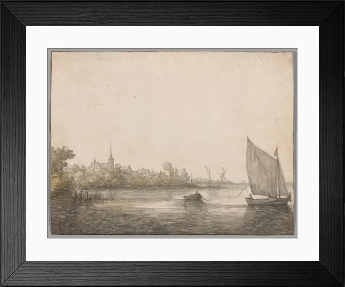Framed Print : View of IJsselmonde Seen Across the New Maas, c.1640. Creator: Aelbert Cuyp Framed Print : View of IJsselmonde Seen Across the New Maas, c.1640. Creator: Aelbert Cuyp