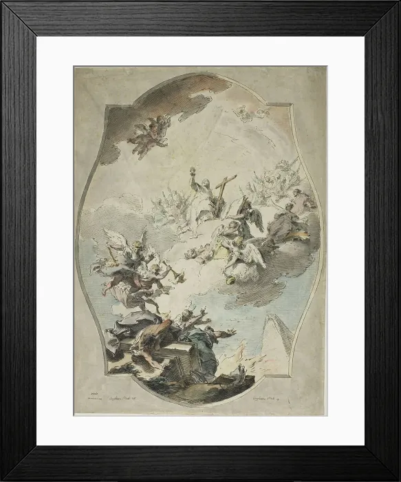 Framed Print : Faith Overcoming Heresy (recto); Tracing after Faith Overcoming Heresy (verso), 1779 / 91. Creator: Pietro Antonio Novelli Framed Print : Faith Overcoming Heresy (recto); Tracing after Faith Overcoming Heresy (verso), 1779 / 91. Creator: Pietro Antonio Novelli