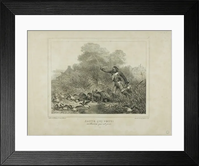 Framed Print : Every Man for Himself!, 1833. Creator: Auguste Raffet Framed Print : Every Man for Himself!, 1833. Creator: Auguste Raffet