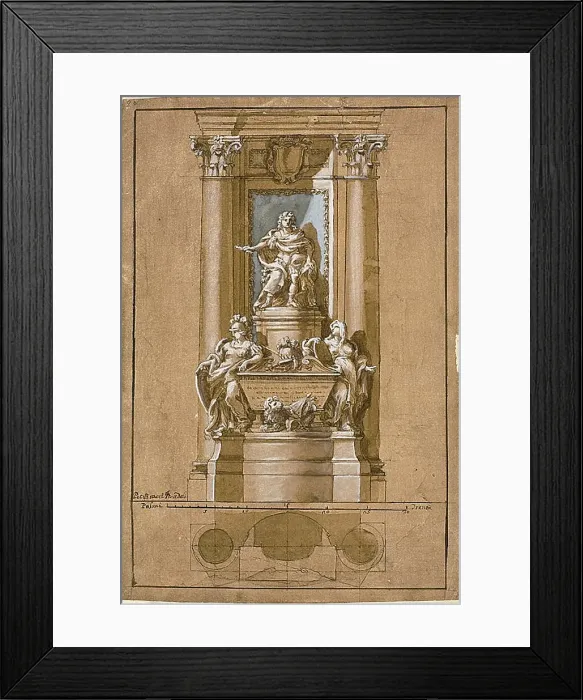 Framed Print : Project for the Tomb of James III, the Old Pretender, c.1766. Creator: Pietro Bracci Framed Print : Project for the Tomb of James III, the Old Pretender, c.1766. Creator: Pietro Bracci