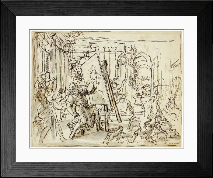 Framed Print : Earthquake in an Artist's Studio, c.1660. Creator: Pietro da Cortona Framed Print : Earthquake in an Artist's Studio, c.1660. Creator: Pietro da Cortona