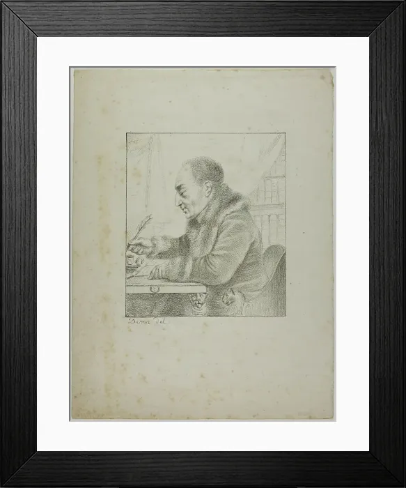 Framed Print : Portrait of Volney Dipping his Pen, 1817–20. Creator: Vivant Denon Framed Print : Portrait of Volney Dipping his Pen, 1817–20. Creator: Vivant Denon