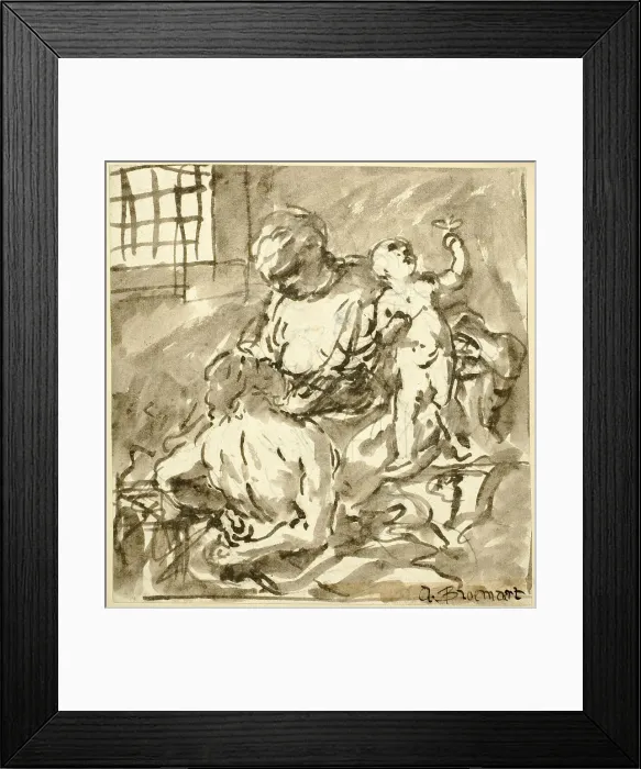 Framed Print : Caritas Romana, n.d. Creator: Abraham Bloemaert Framed Print : Caritas Romana, n.d. Creator: Abraham Bloemaert