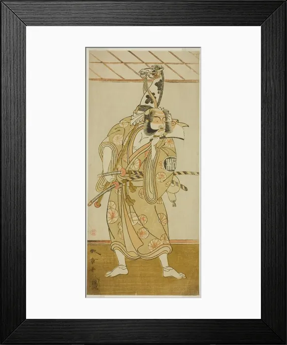 Framed Print : The Actor Arashi Sangoro II as Asahina Saburo in the Play Iro Maki-e Soga no Sakazuki... c. 1773. Creator: Shunsho Framed Print : The Actor Arashi Sangoro II as Asahina Saburo in the Play Iro Maki-e Soga no Sakazuki... c. 1773. Creator: Shunsho