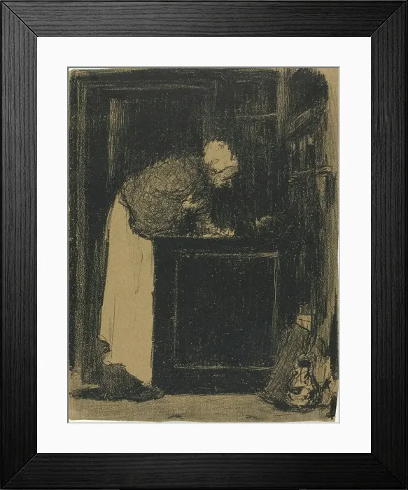 Framed Print : Old Woman at a Stove, 1893. Creator: Edouard Vuillard Framed Print : Old Woman at a Stove, 1893. Creator: Edouard Vuillard