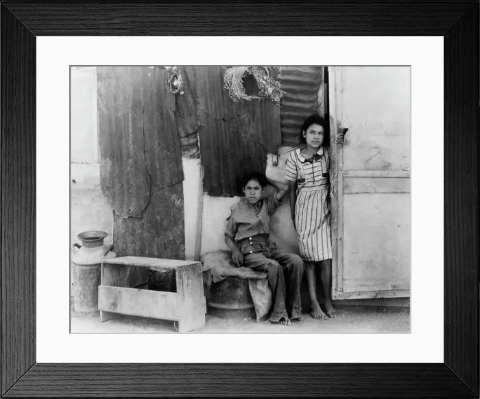 Framed Print : Children of Mexican cotton laborers, Casa Grande, Arizona, 1937. Creator: Dorothea Lange Framed Print : Children of Mexican cotton laborers, Casa Grande, Arizona, 1937. Creator: Dorothea Lange