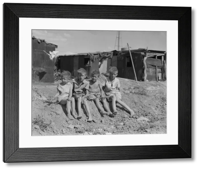 Framed Print : Children of migrant cotton field workers from Sweetwater, Oklahoma, 1937. Creator: Dorothea Lange Framed Print : Children of migrant cotton field workers from Sweetwater, Oklahoma, 1937. Creator: Dorothea Lange