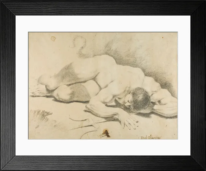 Framed Print : Reclining Male Nude, with Trident, 1593 / 1602. Creator: Pietro Faccini Framed Print : Reclining Male Nude, with Trident, 1593 / 1602. Creator: Pietro Faccini