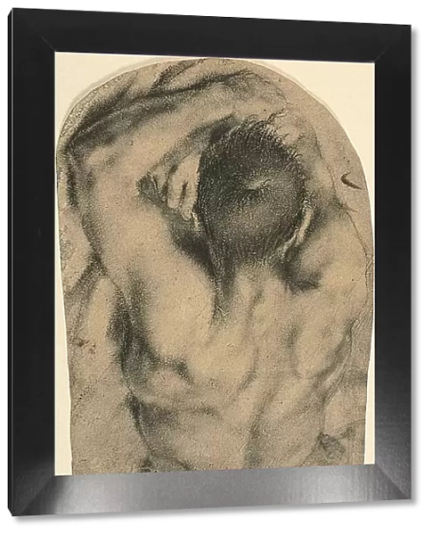 Half-Length Recumbent Male Nude Seen from the Back, c.1590. Creator: Pietro Faccini