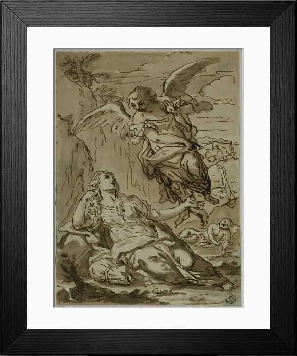 Framed Print : Angel Appearing to Hagar in the Wilderness, n.d. Creator: Pietro Gualla Framed Print : Angel Appearing to Hagar in the Wilderness, n.d. Creator: Pietro Gualla