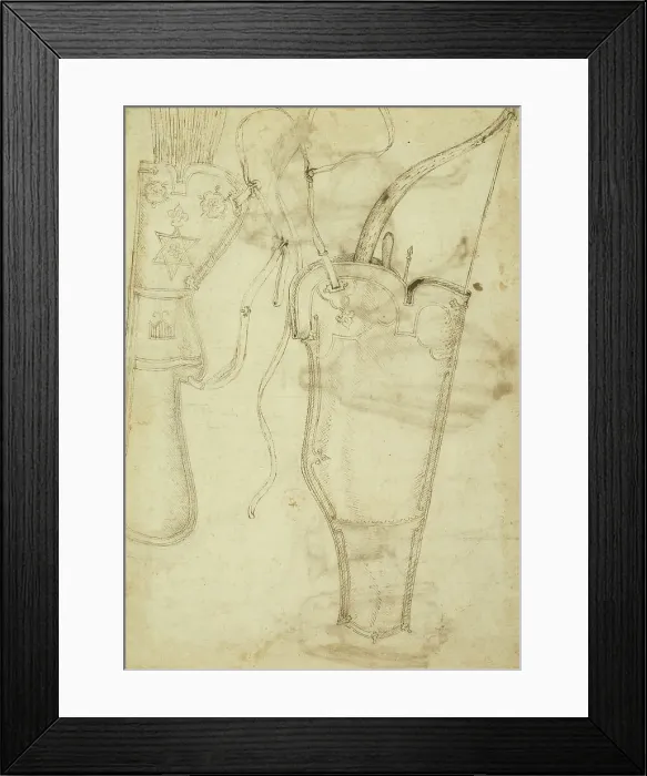 Framed Print : Bowcase and Quiver of Arrows, 1438. Creator: Pisanello Framed Print : Bowcase and Quiver of Arrows, 1438. Creator: Pisanello
