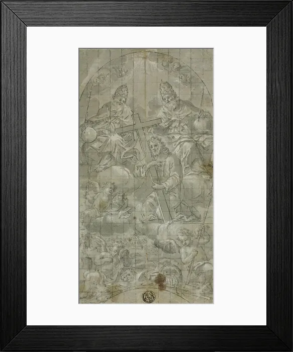 Framed Print : The Trinity with Christ Bearing the Cross, n.d. Creator: Raffaello Vanni Framed Print : The Trinity with Christ Bearing the Cross, n.d. Creator: Raffaello Vanni