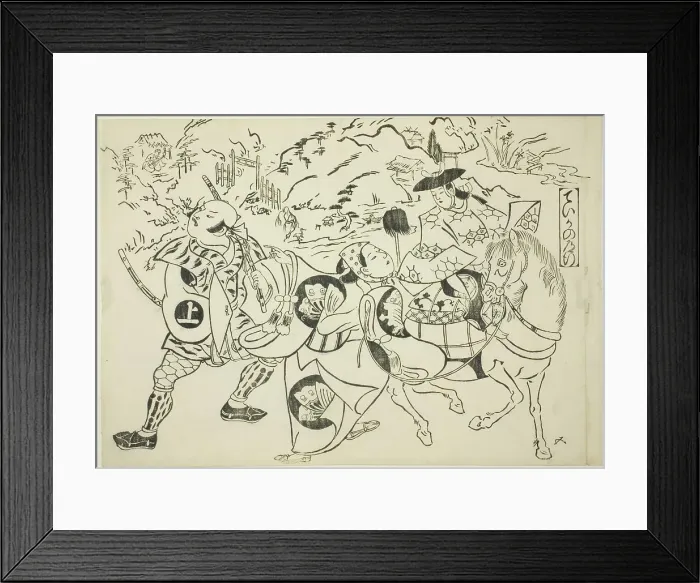 Framed Print : Teika's Journey (Taika no michiyuki), from the series Famous Scenes from Japanese... c. 1705 / 06. Creator: Okumura Masanobu. Teika's Journey (Taika no michiyuki), from the series Famous Scenes from Japanese... c. 1705 / 06 Framed Print : Teika's Journey (Taika no michiyuki), from the series Famous Scenes from Japanese... c. 1705 / 06. Creator: Okumura Masanobu. Teika's Journey (Taika no michiyuki), from the series Famous Scenes from Japanese... c. 1705 / 06