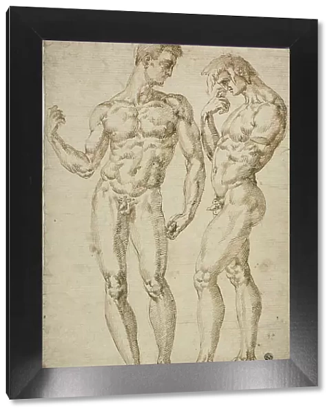 Two Standing Male Nudes, 1548 / 50. Creator: School of Baccio Bandinelli Italian, 1493-1560