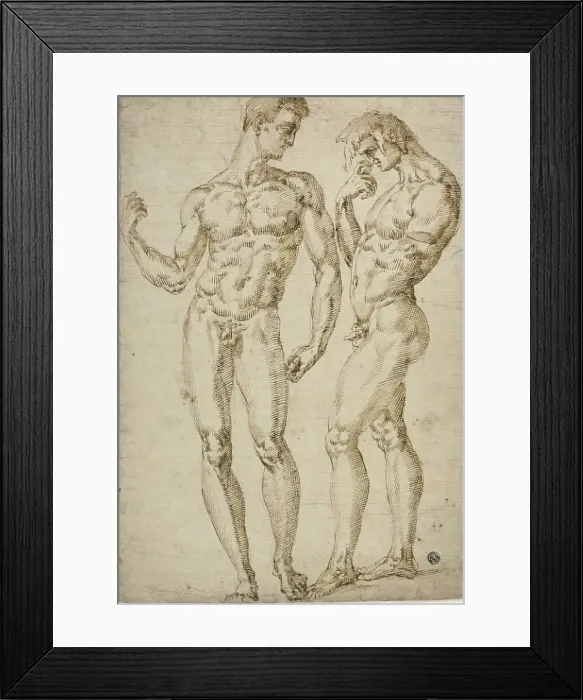 Framed Print : Two Standing Male Nudes, 1548 / 50. Creator: School of Baccio Bandinelli Italian, 1493-1560 Framed Print : Two Standing Male Nudes, 1548 / 50. Creator: School of Baccio Bandinelli Italian, 1493-1560