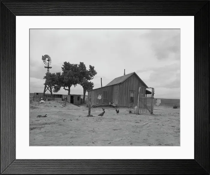 Framed Print : Texas tenant farmer's house, 1937. Creator: Dorothea Lange Framed Print : Texas tenant farmer's house, 1937. Creator: Dorothea Lange