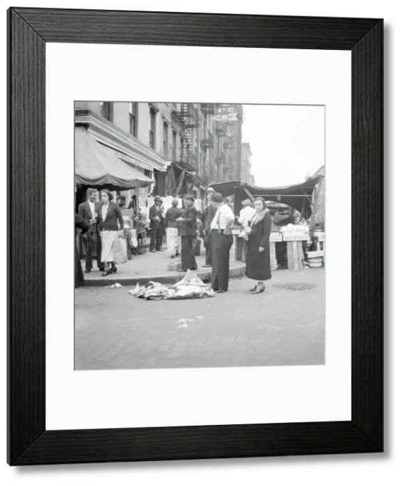Framed Print : Sixth Street and Avenue C, New York City - Background photo for Hightstown project, 1936. Creator: Dorothea Lange Framed Print : Sixth Street and Avenue C, New York City - Background photo for Hightstown project, 1936. Creator: Dorothea Lange