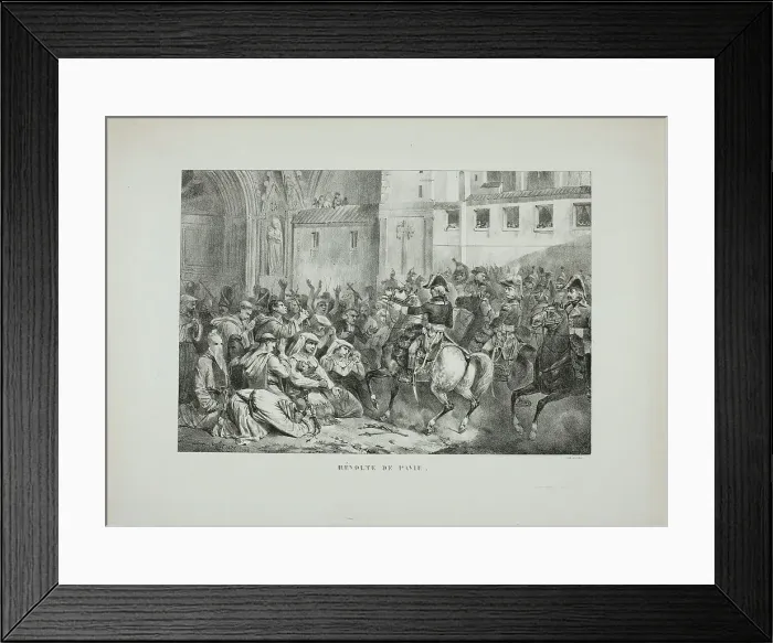 Framed Print : Revolt of Pavia, 1826. Creator: Auguste Raffet Framed Print : Revolt of Pavia, 1826. Creator: Auguste Raffet