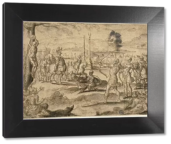 Shooting at Father's Corpse, 1584. Creator: Maerten van Heemskerck