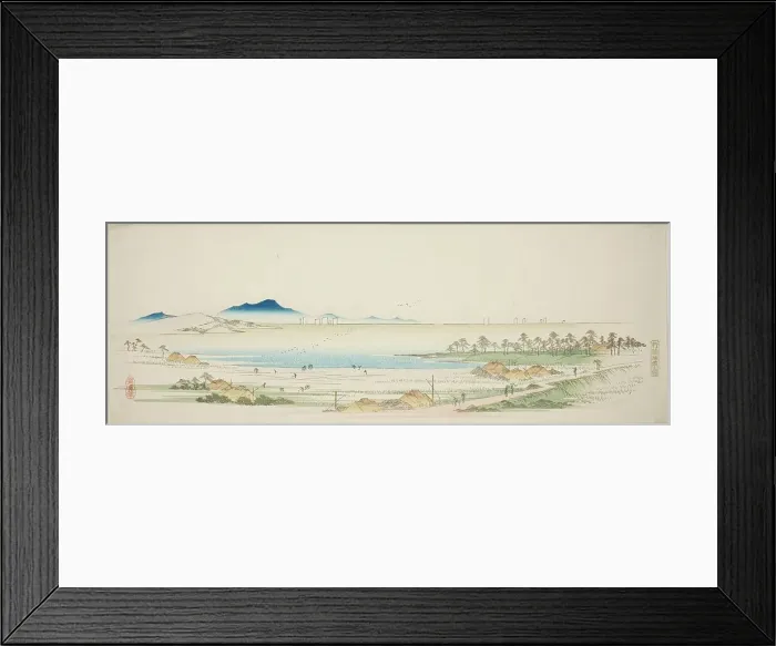 Framed Print : Salt Beach at Gyotoku (Gyotoku shiohama no zu), from an untitled series of famous... c. 1839 / 40. Creator: Ando Hiroshige Framed Print : Salt Beach at Gyotoku (Gyotoku shiohama no zu), from an untitled series of famous... c. 1839 / 40. Creator: Ando Hiroshige