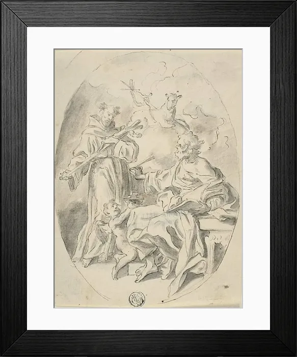 Framed Print : Saints Luke and Dominic, n.d. Creator: School of Francesco Solimena Italian, 1657-1747 Framed Print : Saints Luke and Dominic, n.d. Creator: School of Francesco Solimena Italian, 1657-1747