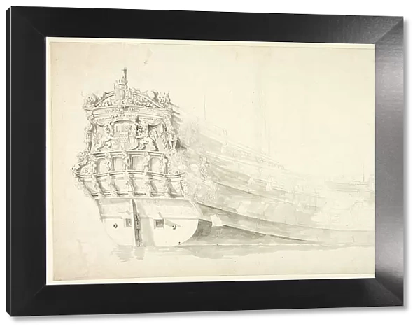 Dutch Ship with Ornamental Prow Seen from Starboard Quarter, n.d. Creator: Willem van de Velde I