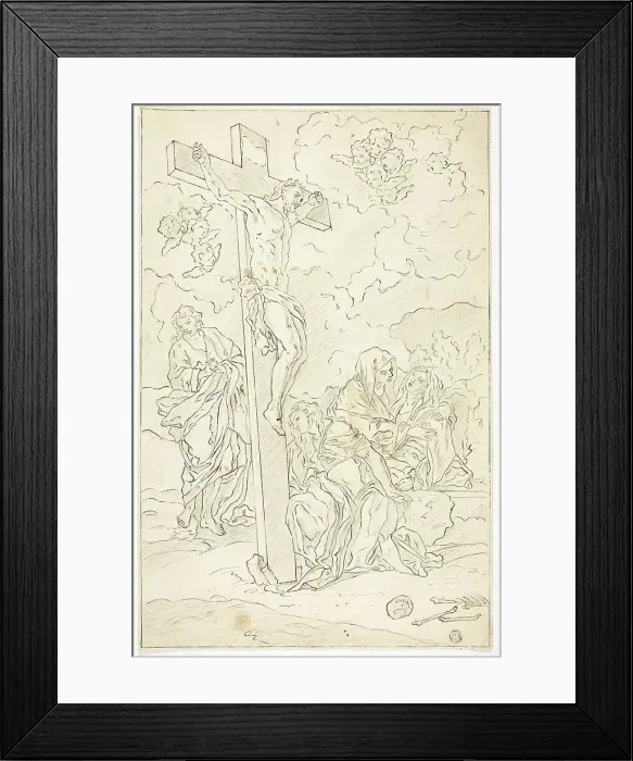 Framed Print : Crucifixion with Saint John the Evangelist, the Virgin and Two Maries, n.d. Creator: School of Francesco Solimena Italian, 1657-1747 Framed Print : Crucifixion with Saint John the Evangelist, the Virgin and Two Maries, n.d. Creator: School of Francesco Solimena Italian, 1657-1747