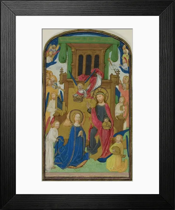 Framed Print : The Coronation of the Virgin, from a Book of Hours, 1460 / 70. Creator: Attributed to Willem Vrelant or his workshop Framed Print : The Coronation of the Virgin, from a Book of Hours, 1460 / 70. Creator: Attributed to Willem Vrelant or his workshop