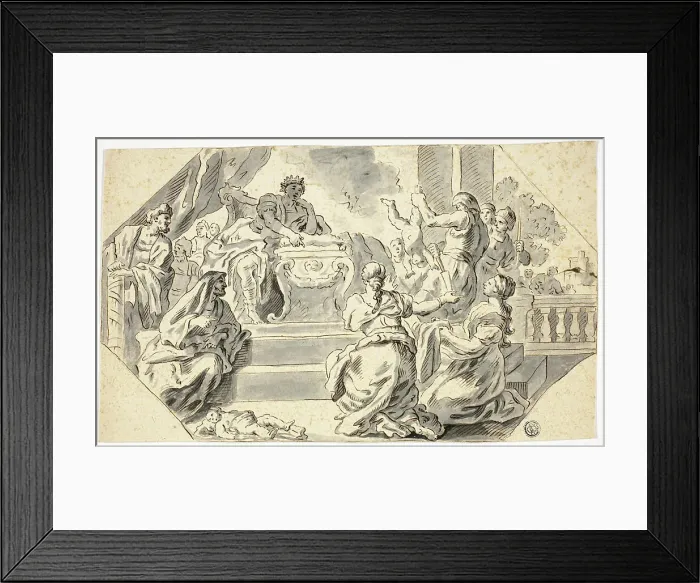 Framed Print : Judgement of Solomon, n.d. Creator: School of Francesco Solimena Italian, 1657-1748 Framed Print : Judgement of Solomon, n.d. Creator: School of Francesco Solimena Italian, 1657-1748