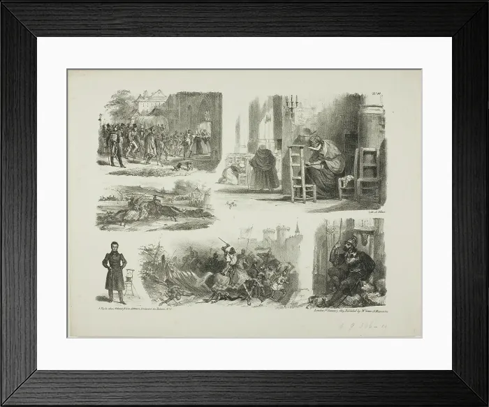 Framed Print : Sheet of Sketches, 1828. Creator: Auguste Raffet Framed Print : Sheet of Sketches, 1828. Creator: Auguste Raffet