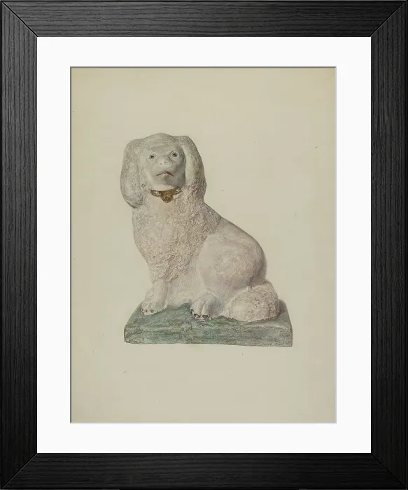 Framed Print : Chalkware Dog, c. 1940. Creator: Sadie Berman Framed Print : Chalkware Dog, c. 1940. Creator: Sadie Berman