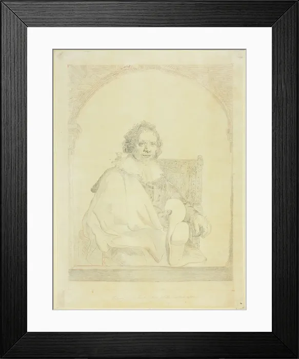 Framed Print : Study for Portrait of a Man in an Arm Chair, from Collection d'imitations de Dessins... c.1821. Creator: Christian Josi Framed Print : Study for Portrait of a Man in an Arm Chair, from Collection d'imitations de Dessins... c.1821. Creator: Christian Josi