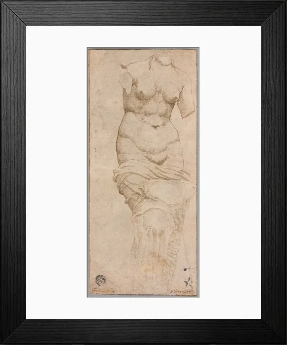 Framed Print : Celestial Venus (recto); Main Hall, Baths of Diocletian (verso), c.1535. Creator: Unknown Framed Print : Celestial Venus (recto); Main Hall, Baths of Diocletian (verso), c.1535. Creator: Unknown