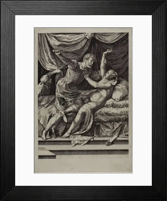 Framed Print : Tarquin and Lucretia, c.1571. Creator: Cornelis Cort Framed Print : Tarquin and Lucretia, c.1571. Creator: Cornelis Cort