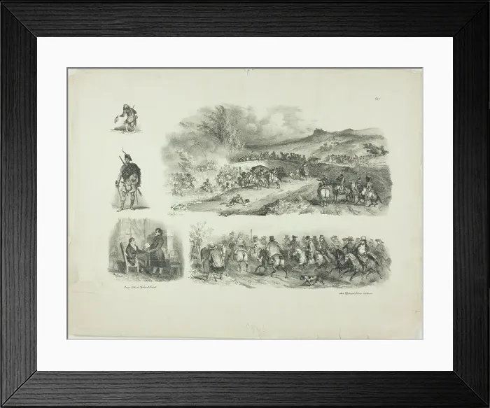 Framed Print : Sheet of Sketches, 1829. Creator: Auguste Raffet Framed Print : Sheet of Sketches, 1829. Creator: Auguste Raffet