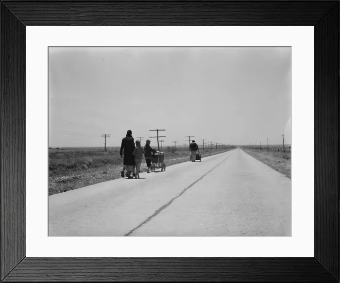 Framed Print : Flood refugees, four miles out of Memphis, Hall County, Texas, 1937. Creator: Dorothea Lange Framed Print : Flood refugees, four miles out of Memphis, Hall County, Texas, 1937. Creator: Dorothea Lange