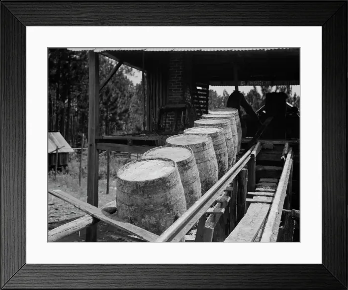 Framed Print : Turpentine still, Georgia, 1937. Creator: Dorothea Lange Framed Print : Turpentine still, Georgia, 1937. Creator: Dorothea Lange