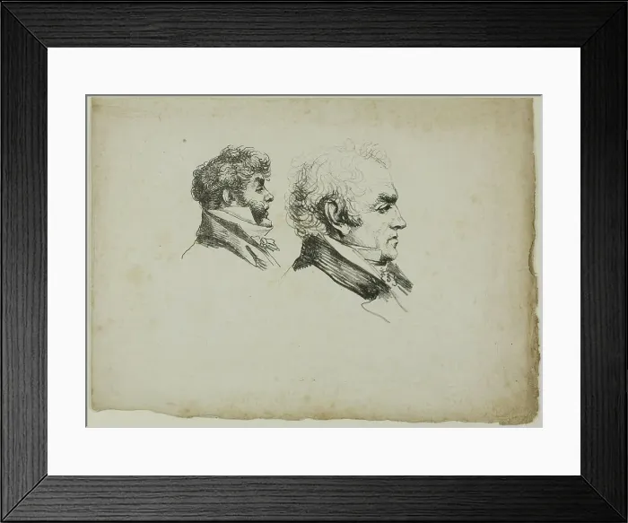 Framed Print : Profile Portrait of the Printers Brunet and Lasteyrie, 1816. Creator: Vivant Denon Framed Print : Profile Portrait of the Printers Brunet and Lasteyrie, 1816. Creator: Vivant Denon