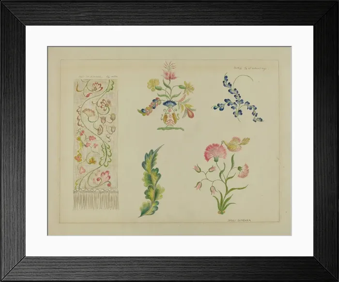 Framed Print : Bedspread (Details), c. 1936. Creator: Mary Berner Framed Print : Bedspread (Details), c. 1936. Creator: Mary Berner