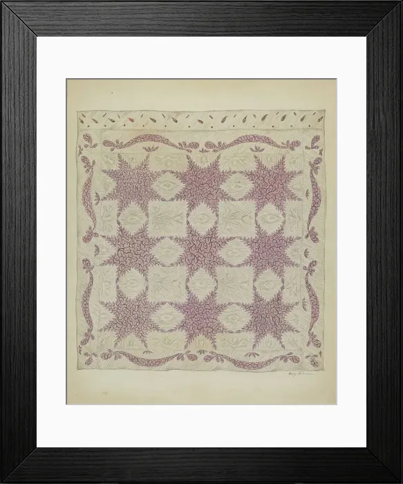 Framed Print : Patchwork Quilt, c. 1936. Creator: Mary Berner Framed Print : Patchwork Quilt, c. 1936. Creator: Mary Berner