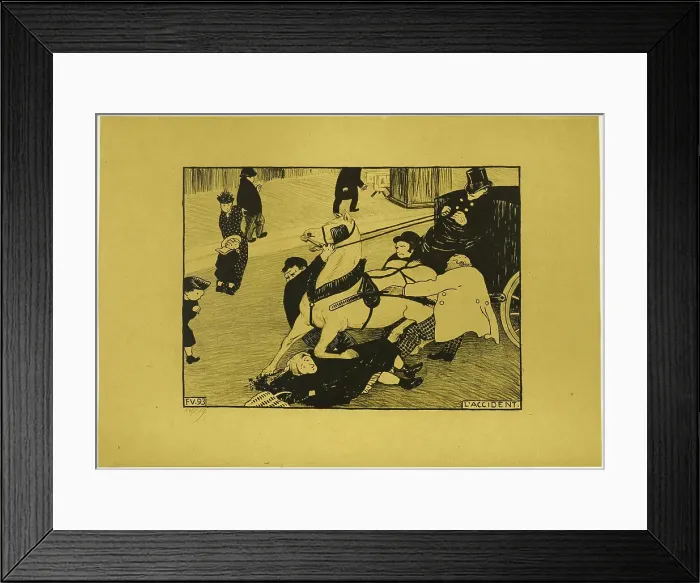 Framed Print : The Accident, 1893. Creator: Félix Vallotton Framed Print : The Accident, 1893. Creator: Félix Vallotton
