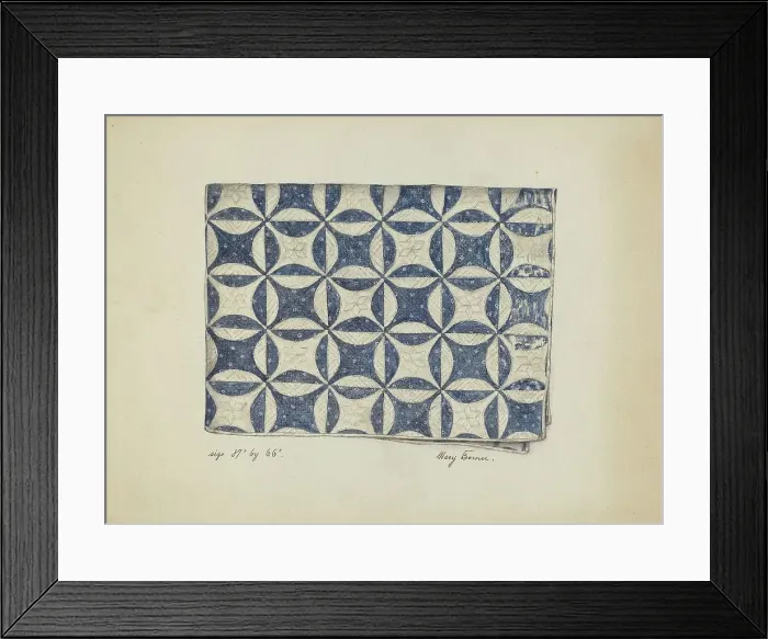 Framed Print : Bedspread, c. 1936. Creator: Mary Berner Framed Print : Bedspread, c. 1936. Creator: Mary Berner